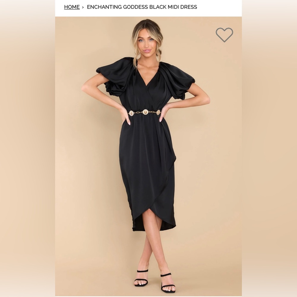 Red Dress Boutique ENCHANTING GODDESS BLACK MIDI DRESS Size Medium